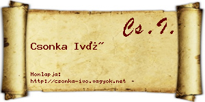 Csonka Ivó névjegykártya