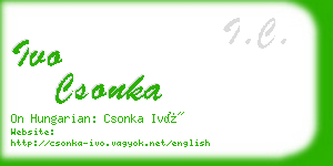 ivo csonka business card